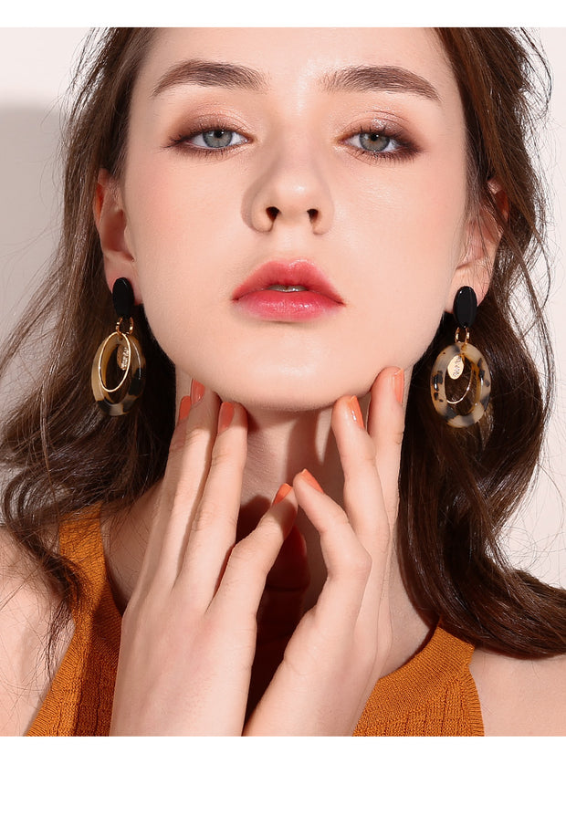 Leopard Print Retro Earrings - Prime Adore