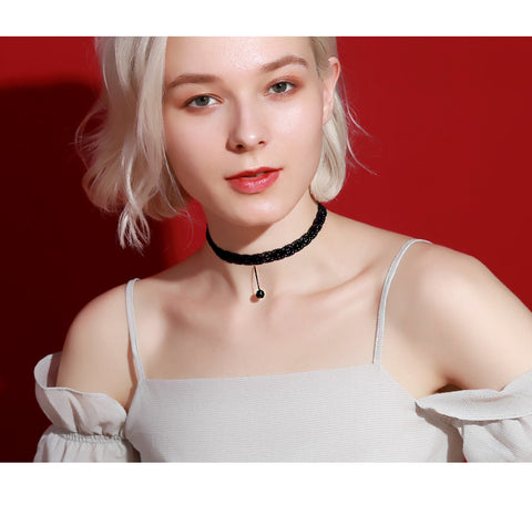 Dark Lace Choker - Prime Adore